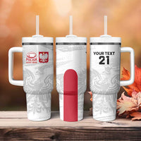 Poland Rugby Custom Tumbler With Handle Biało-czerwoni The White and Reds Sporty Pattern - Wonder Print Shop