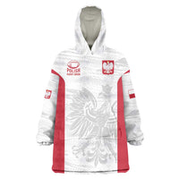 Poland Rugby Custom Wearable Blanket Hoodie Biało-czerwoni The White and Reds Sporty Pattern - Wonder Print Shop