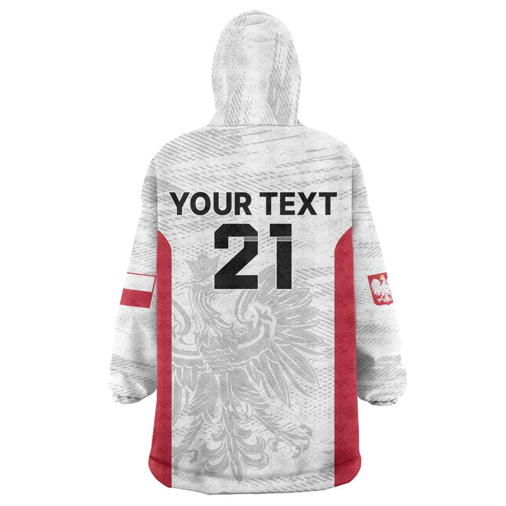Poland Rugby Custom Wearable Blanket Hoodie Biało-czerwoni The White and Reds Sporty Pattern - Wonder Print Shop