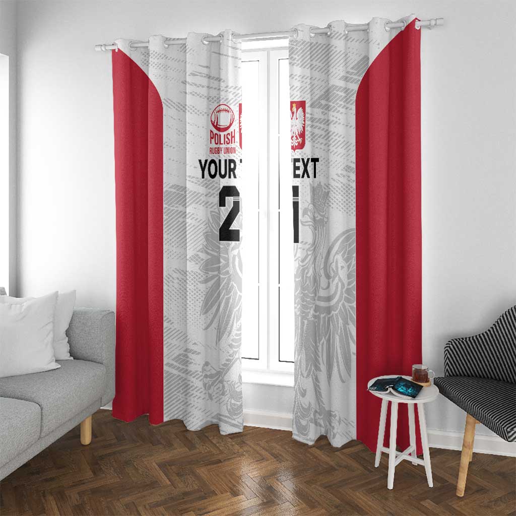 Poland Rugby Custom Window Curtain Biało-czerwoni The White and Reds Sporty Pattern - Wonder Print Shop