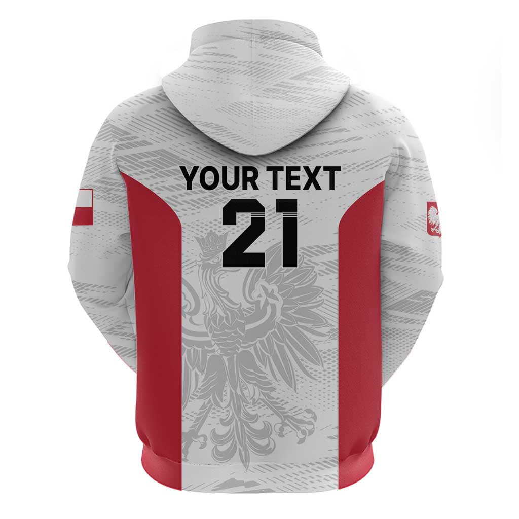 Poland Rugby Custom Zip Hoodie Biało-czerwoni The White and Reds Sporty Pattern - Wonder Print Shop