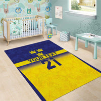 Sweden Rugby Custom Area Rug Three Crowns of Sweden Blue Pattern LT9 - Wonder Print Shop