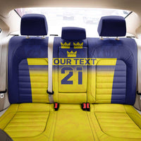 Sweden Rugby Custom Back Car Seat Cover Three Crowns of Sweden Blue Pattern LT9 - Wonder Print Shop