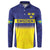 Sweden Rugby Custom Button Sweatshirt Three Crowns of Sweden Blue Pattern LT9 - Wonder Print Shop