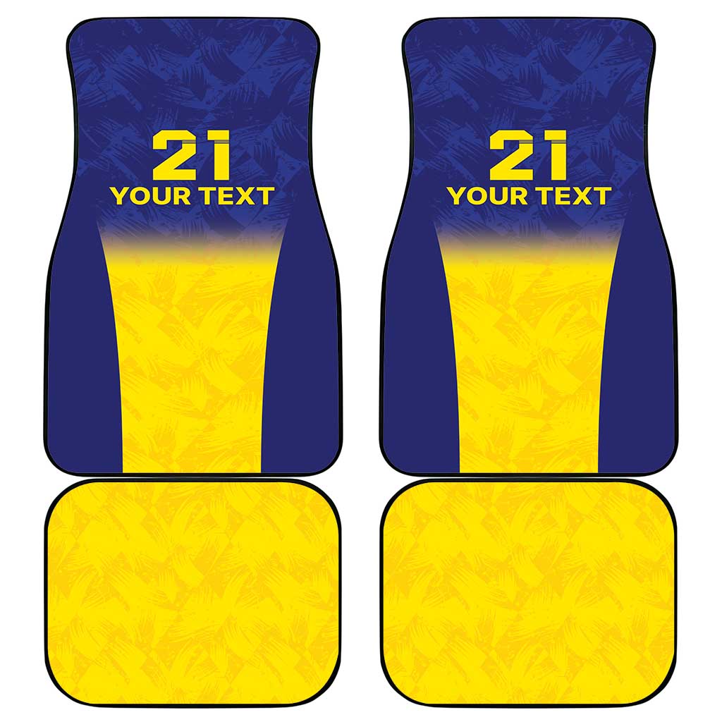 Sweden Rugby Custom Car Mats Three Crowns of Sweden Blue Pattern LT9 - Wonder Print Shop
