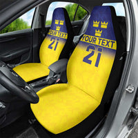 Sweden Rugby Custom Car Seat Cover Three Crowns of Sweden Blue Pattern LT9 - Wonder Print Shop