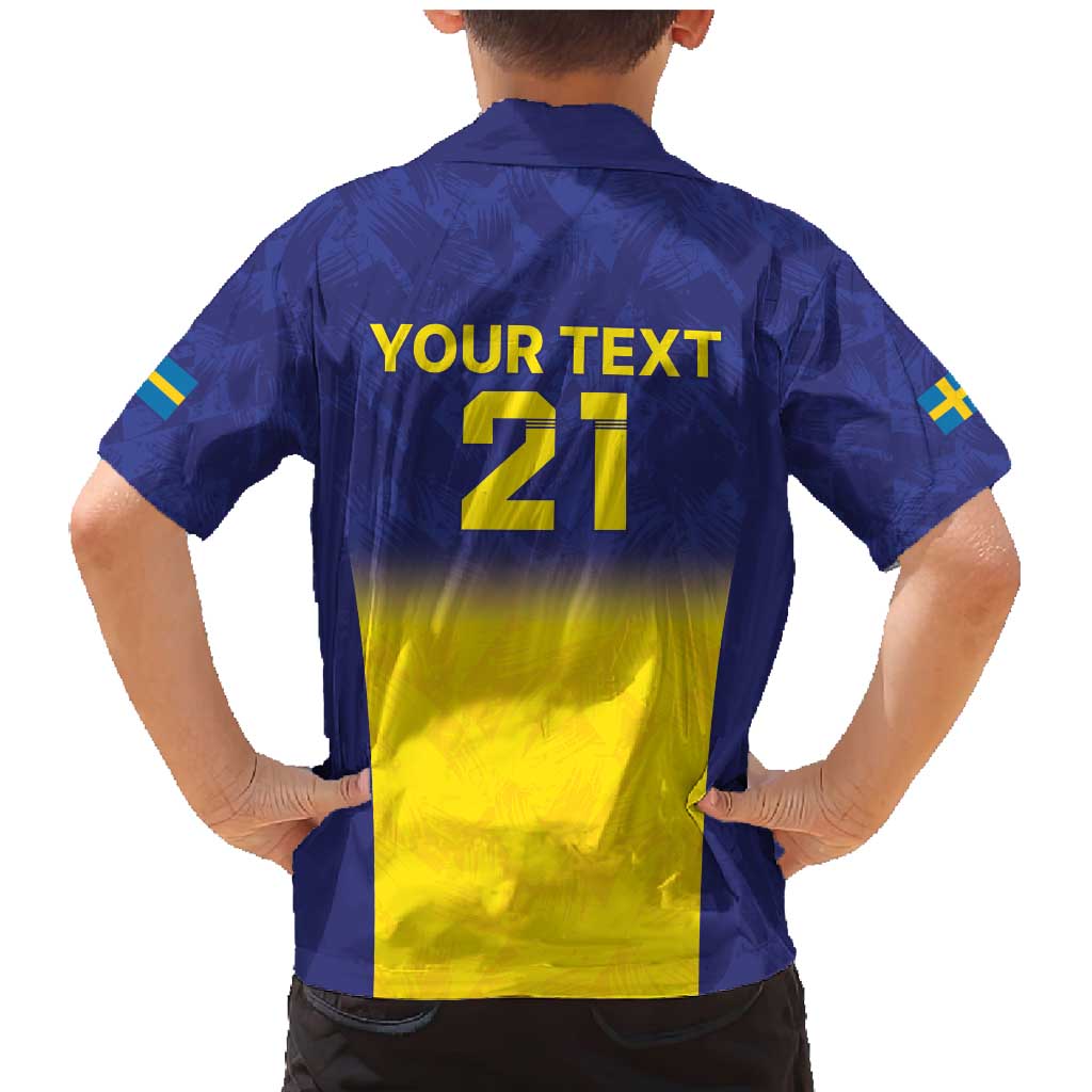 Sweden Rugby Custom Family Matching Mermaid Dress and Hawaiian Shirt Three Crowns of Sweden Blue Pattern LT9 - Wonder Print Shop