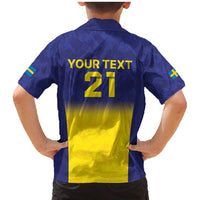 Sweden Rugby Custom Family Matching Mermaid Dress and Hawaiian Shirt Three Crowns of Sweden Blue Pattern LT9 - Wonder Print Shop