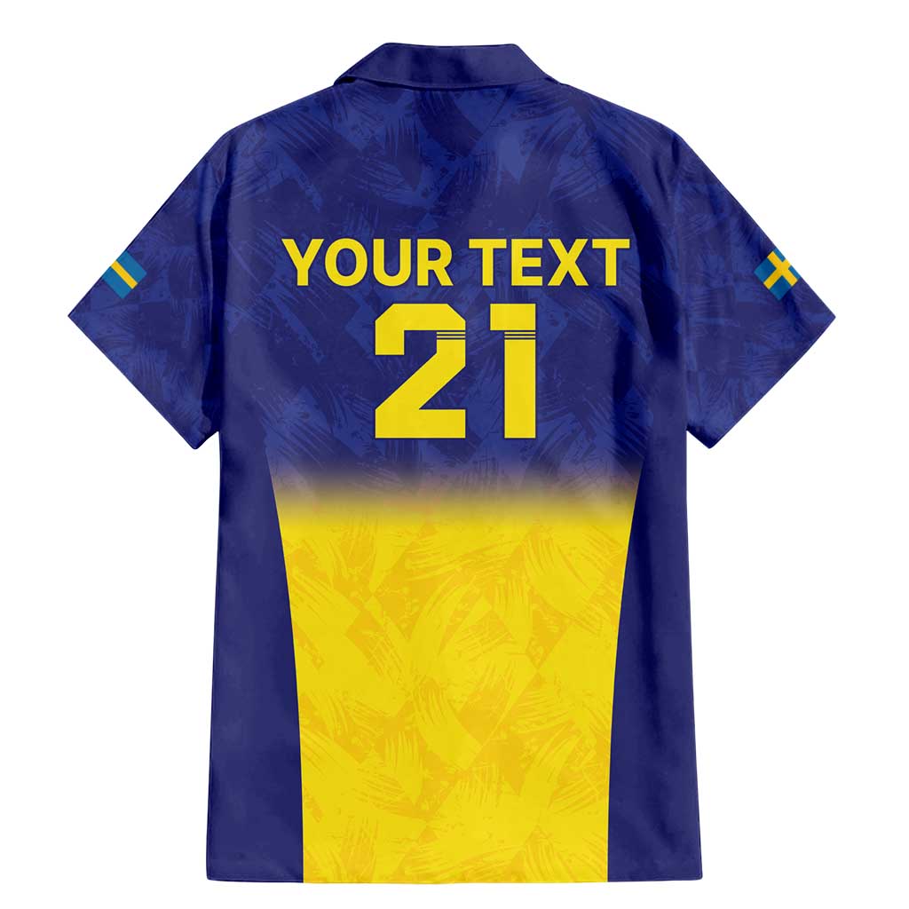 Sweden Rugby Custom Family Matching Mermaid Dress and Hawaiian Shirt Three Crowns of Sweden Blue Pattern LT9 - Wonder Print Shop