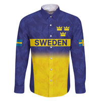 Sweden Rugby Custom Family Matching Mermaid Dress and Hawaiian Shirt Three Crowns of Sweden Blue Pattern LT9 - Wonder Print Shop
