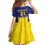 Sweden Rugby Custom Family Matching Off The Shoulder Long Sleeve Dress and Hawaiian Shirt Three Crowns of Sweden Blue Pattern - Wonder Print Shop