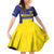 Sweden Rugby Custom Family Matching Off Shoulder Short Dress and Hawaiian Shirt Three Crowns of Sweden Blue Pattern LT9 - Wonder Print Shop