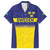 Sweden Rugby Custom Family Matching Puletasi and Hawaiian Shirt Three Crowns of Sweden Blue Pattern - Wonder Print Shop