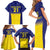 Sweden Rugby Custom Family Matching Short Sleeve Bodycon Dress and Hawaiian Shirt Three Crowns of Sweden Blue Pattern - Wonder Print Shop