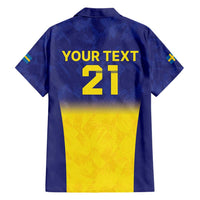 Sweden Rugby Custom Family Matching Short Sleeve Bodycon Dress and Hawaiian Shirt Three Crowns of Sweden Blue Pattern - Wonder Print Shop