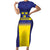 Sweden Rugby Custom Family Matching Short Sleeve Bodycon Dress and Hawaiian Shirt Three Crowns of Sweden Blue Pattern - Wonder Print Shop