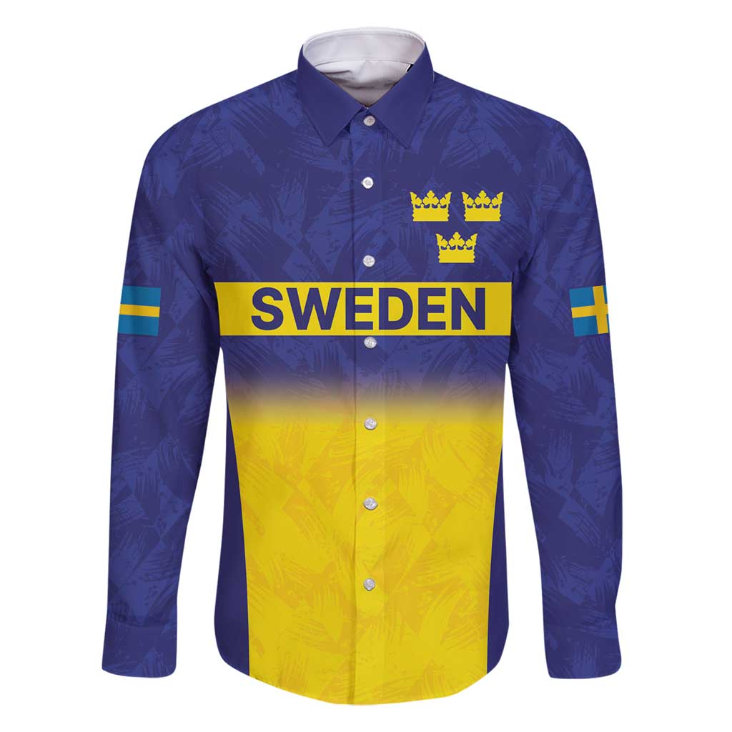 Sweden Rugby Custom Family Matching Summer Maxi Dress and Hawaiian Shirt Three Crowns of Sweden Blue Pattern - Wonder Print Shop