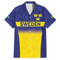Sweden Rugby Custom Family Matching Tank Maxi Dress and Hawaiian Shirt Three Crowns of Sweden Blue Pattern - Wonder Print Shop