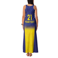 Sweden Rugby Custom Family Matching Tank Maxi Dress and Hawaiian Shirt Three Crowns of Sweden Blue Pattern - Wonder Print Shop