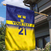 Sweden Rugby Custom Garden Flag Three Crowns of Sweden Blue Pattern - Wonder Print Shop