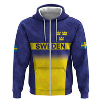 Sweden Rugby Custom Hoodie Three Crowns of Sweden Blue Pattern - Wonder Print Shop
