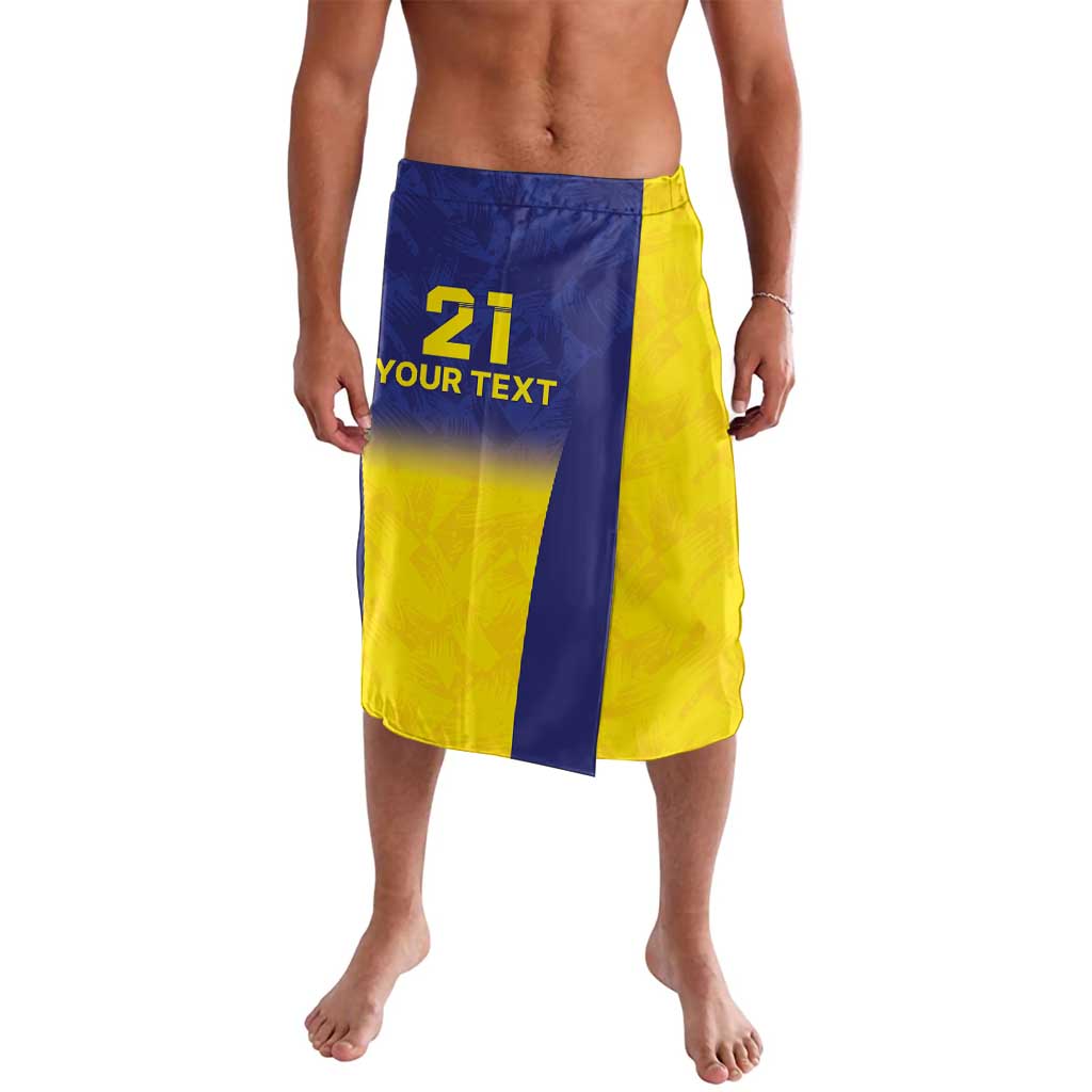 Sweden Rugby Custom Lavalava Three Crowns of Sweden Blue Pattern - Wonder Print Shop