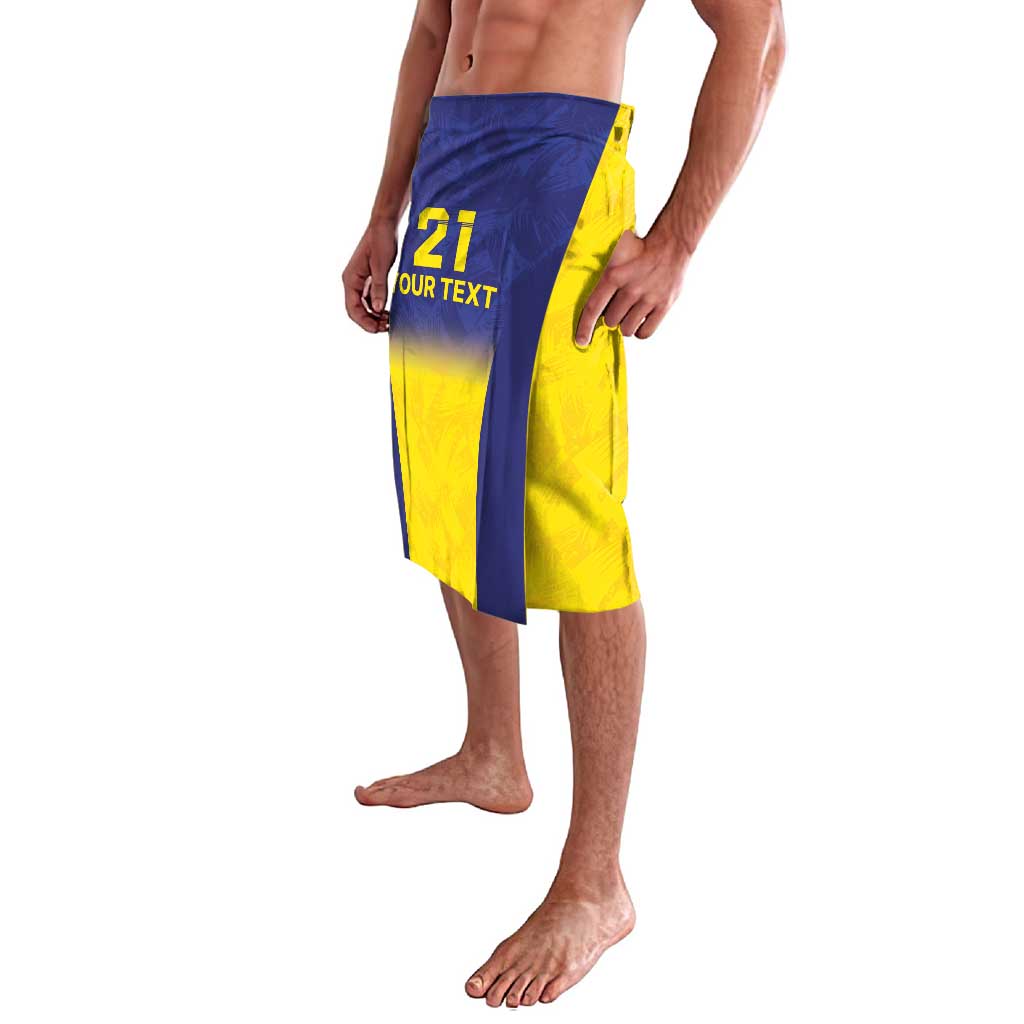 Sweden Rugby Custom Lavalava Three Crowns of Sweden Blue Pattern - Wonder Print Shop