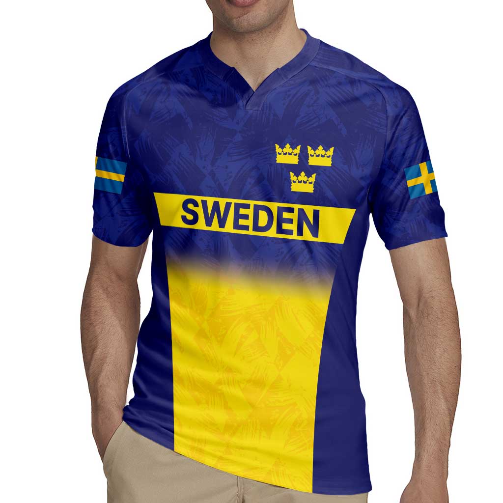 Sweden Rugby Custom Rugby Jersey Three Crowns of Sweden Blue Pattern - Wonder Print Shop
