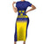 Sweden Rugby Custom Short Sleeve Bodycon Dress Three Crowns of Sweden Blue Pattern - Wonder Print Shop