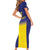 Sweden Rugby Custom Short Sleeve Bodycon Dress Three Crowns of Sweden Blue Pattern - Wonder Print Shop