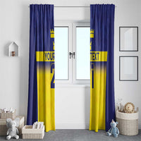 Sweden Rugby Custom Window Curtain Three Crowns of Sweden Blue Pattern - Wonder Print Shop