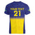 Sweden Rugby Custom Women V-Neck T-Shirt Three Crowns of Sweden Blue Pattern - Wonder Print Shop