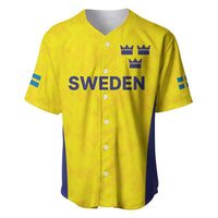 Sweden Rugby Custom Baseball Jersey Three Crowns of Sweden Gold Pattern LT9 - Wonder Print Shop