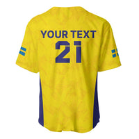 Sweden Rugby Custom Baseball Jersey Three Crowns of Sweden Gold Pattern LT9 - Wonder Print Shop