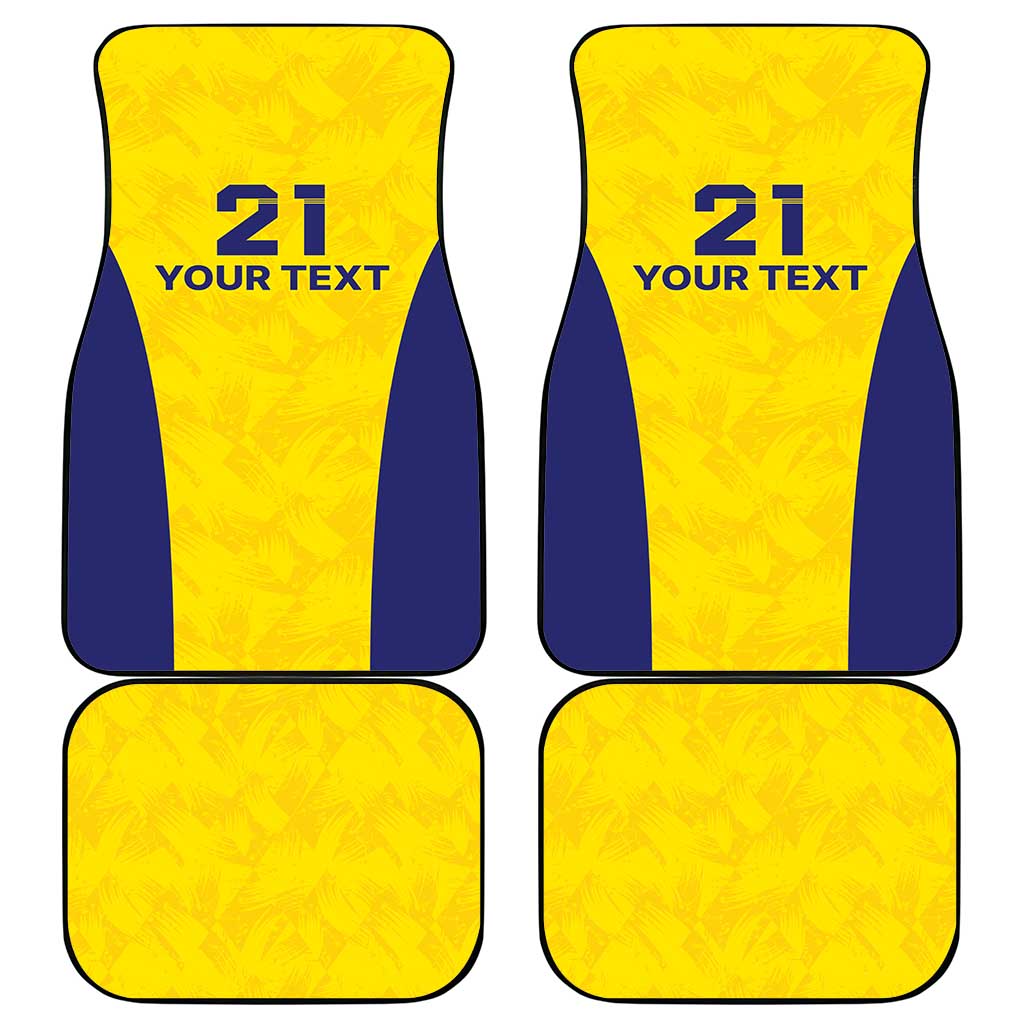 Sweden Rugby Custom Car Mats Three Crowns of Sweden Gold Pattern LT9 - Wonder Print Shop