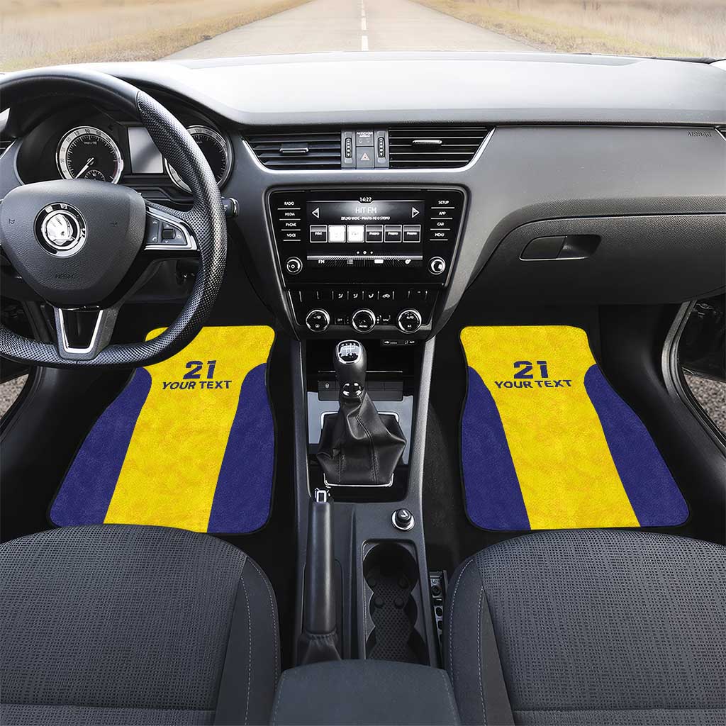 Sweden Rugby Custom Car Mats Three Crowns of Sweden Gold Pattern LT9 - Wonder Print Shop