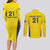 Sweden Rugby Custom Couples Matching Long Sleeve Bodycon Dress and Long Sleeve Button Shirt Three Crowns of Sweden Gold Pattern LT9 - Wonder Print Shop