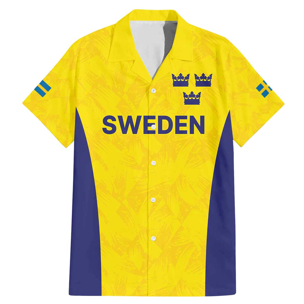 Sweden Rugby Custom Family Matching Mermaid Dress and Hawaiian Shirt Three Crowns of Sweden Gold Pattern LT9 - Wonder Print Shop