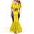 Sweden Rugby Custom Family Matching Mermaid Dress and Hawaiian Shirt Three Crowns of Sweden Gold Pattern LT9 - Wonder Print Shop