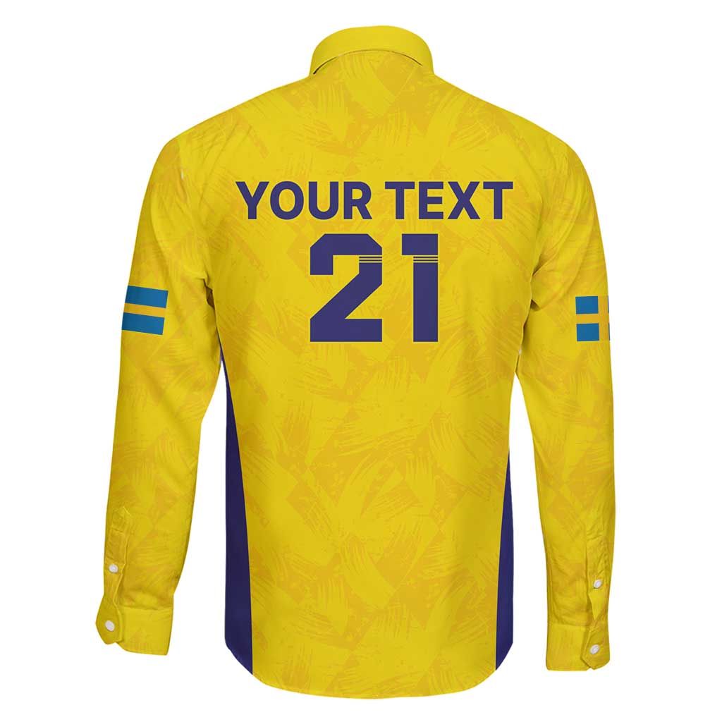 Sweden Rugby Custom Family Matching Off Shoulder Maxi Dress and Hawaiian Shirt Three Crowns of Sweden Gold Pattern LT9 - Wonder Print Shop