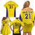 Sweden Rugby Custom Family Matching Off Shoulder Short Dress and Hawaiian Shirt Three Crowns of Sweden Gold Pattern LT9 - Wonder Print Shop