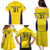Sweden Rugby Custom Family Matching Puletasi and Hawaiian Shirt Three Crowns of Sweden Gold Pattern - Wonder Print Shop