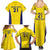 Sweden Rugby Custom Family Matching Summer Maxi Dress and Hawaiian Shirt Three Crowns of Sweden Gold Pattern - Wonder Print Shop