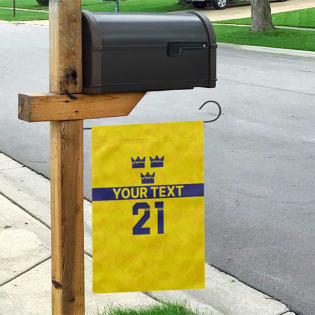 Sweden Rugby Custom Garden Flag Three Crowns of Sweden Gold Pattern - Wonder Print Shop