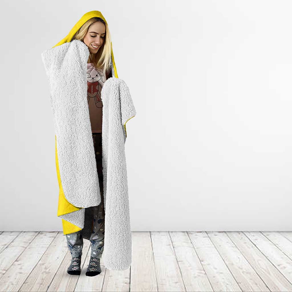 Sweden Rugby Custom Hooded Blanket Three Crowns of Sweden Gold Pattern