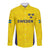 Sweden Rugby Custom Long Sleeve Button Shirt Three Crowns of Sweden Gold Pattern - Wonder Print Shop
