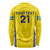 Sweden Rugby Custom Long Sleeve Shirt Three Crowns of Sweden Gold Pattern - Wonder Print Shop