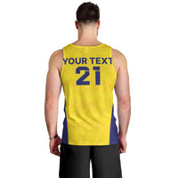 Sweden Rugby Custom Men Tank Top Three Crowns of Sweden Gold Pattern - Wonder Print Shop