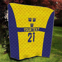 Sweden Rugby Custom Quilt Three Crowns of Sweden Gold Pattern - Wonder Print Shop