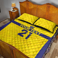 Sweden Rugby Custom Quilt Bed Set Three Crowns of Sweden Gold Pattern - Wonder Print Shop